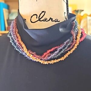 Beaded multi-strand rainbow necklace